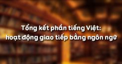 Tổng kết phần tiếng Việt: hoạt động giao tiếp bằng ngôn ngữ