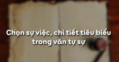 Chọn sự việc, chi tiết tiêu biểu trong văn tự sự
