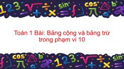 Bảng cộng và bảng trừ trong phạm vi 10