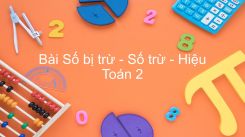 Số bị trừ - Số trừ- Hiệu