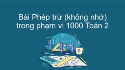 Phép trừ (không nhớ) trong phạm vi 1000