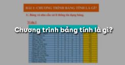 Bài 1: Chương trình bảng tính là gì?