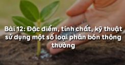 Bài 12: Đặc điểm, tính chất, kỹ thuật sử dụng một số loại phân bón thông thường