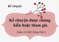 Kể chuyện: Kể chuyện được chứng kiến hoặc tham gia