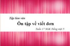 Tập làm văn: Ôn tập về viết đơn