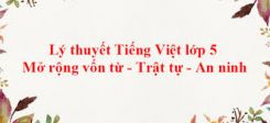Luyện từ và câu Mở rộng vốn từ: Trật tự - An ninh
