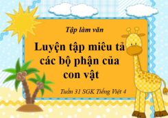 Tập làm văn: Luyện tập miêu tả các bộ phận của con vật