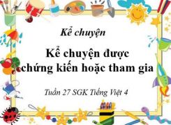 Kể chuyện: Kể chuyện được chứng kiến hoặc tham gia