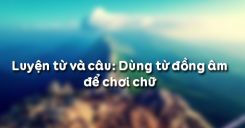 Luyện từ và câu: Dùng từ đồng âm để chơi chữ