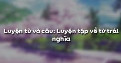 Luyện từ và câu: Luyện tập về từ trái nghĩa