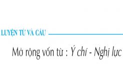 Luyện từ và câu Mở rộng vốn từ: Ý chí - Nghị lực