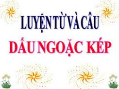 Luyện từ và câu: Dấu ngoặc kép