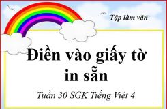 Tập làm văn: Điền vào giấy tờ in sẵn