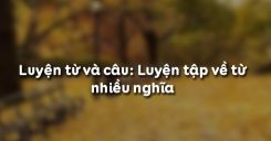 Luyện từ và câu: Luyện tập về từ nhiều nghĩa