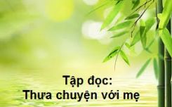 Tập đọc: Thưa chuyện với mẹ