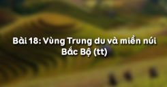 Bài 18: Vùng Trung du và miền núi Bắc Bộ (tt)