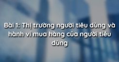 Bài 1: Thị trường người tiêu dùng và hành vi mua hàng của người tiêu dùng
