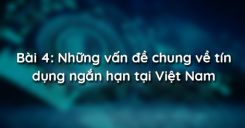 Bài 4: Những vấn đề chung về tín dụng ngắn hạn tại Việt Nam