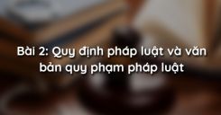 Bài 2: Quy định pháp luật và văn bản quy phạm pháp luật