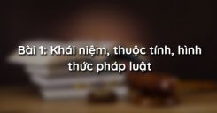 Bài 1: Khái niệm, thuộc tính, hình thức pháp luật