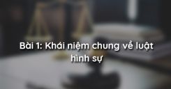 Bài 1: Khái niệm chung về luật hình sự