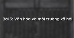 Bài 3: Văn hóa và môi trường xã hội