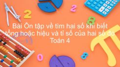 Ôn tập tìm hai số khi biết tổng hoặc hiệu và tỉ số của hai số đó