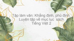 Tập làm văn: Khẳng định, phủ định. Luyện tập về mục lục  sách