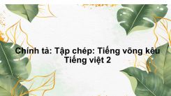 Chính tả: Tập chép: Tiếng võng kêu