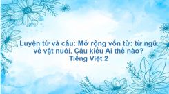 Luyện từ và câu: Mở rộng vốn từ: từ ngữ về vật nuôi. Câu kiểu Ai thế nào?