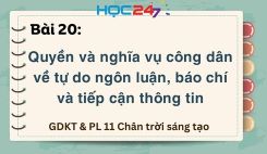 Bài 20: Quyền và nghĩa vụ công dân về tự do ngôn luận, báo chí và tiếp cận thông tin