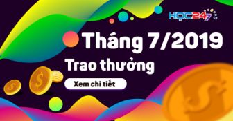 DANH SÁCH NHẬN THƯỞNG THÁNG 7