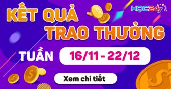 DANH SÁCH NHẬN THƯỞNG TUẦN 16/12 - 22/12